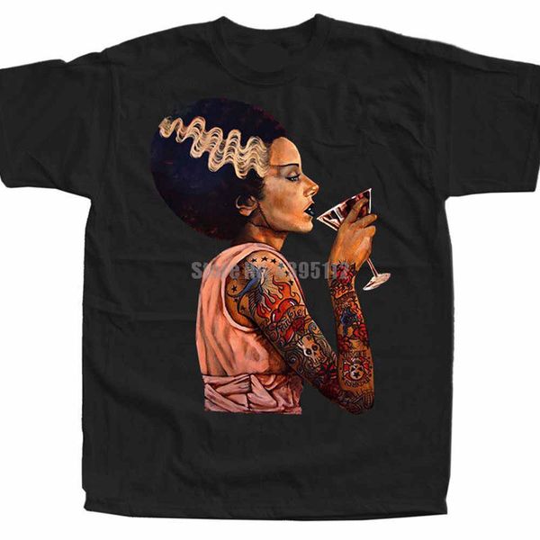 

the bride of frankenstein movie poster women funny t shirt streetwear fashion tshirt cool logo t-shirt skull t-shirts women