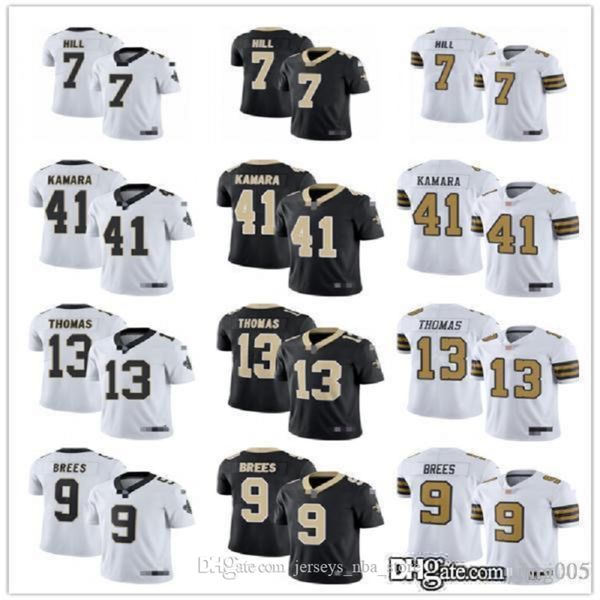 

Mens Womens Youth New Orleans Saints 9 Drew Brees 41 Alvin Kamara 13 Michael Thomas 7 Taysom Hill Custom Football Jerseys