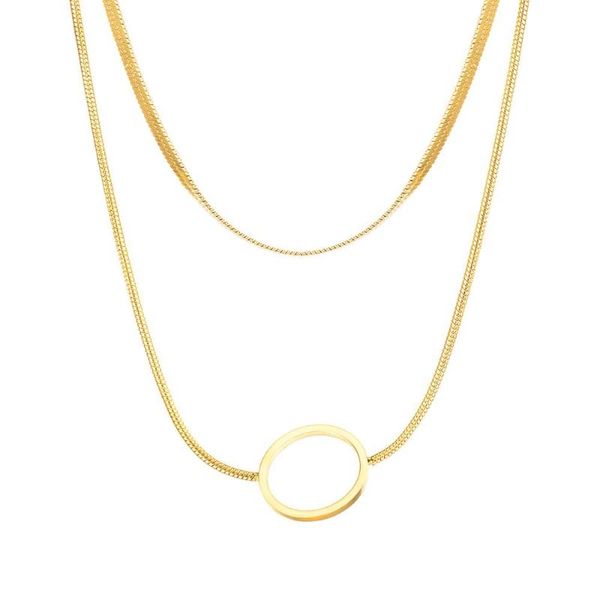 

chokers arrival simple temperament multi - layer choker chain gold color titanium steel necklace woman gift wholesale not fade, Golden;silver