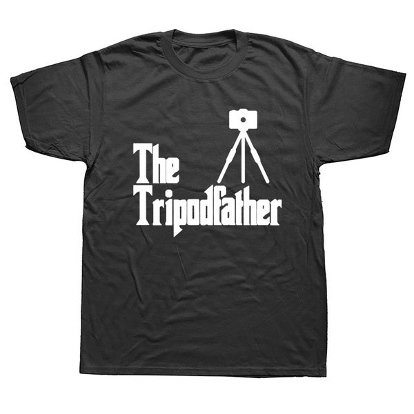 

novelty tripodfather pgrapher dad t-shirt mens short sleeves oversized streetwear hip hop pgraphy camera t shirts