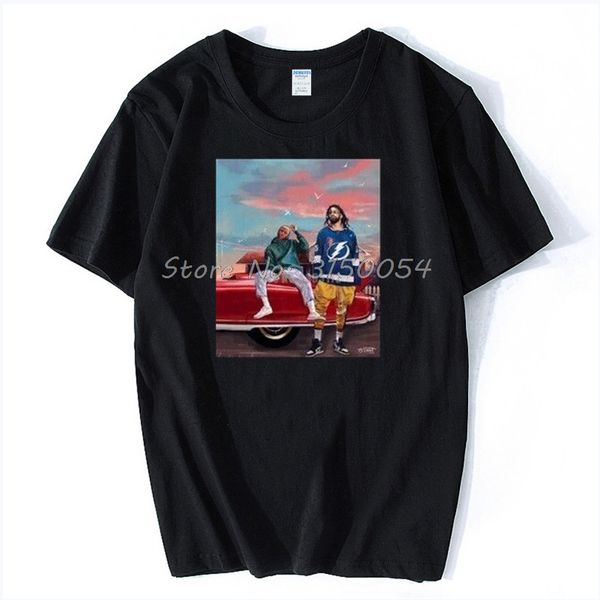 

j cole x kendrick lamar t shirt men cotton o-neck t-shirt funny t shirt hip hop tees harajuku