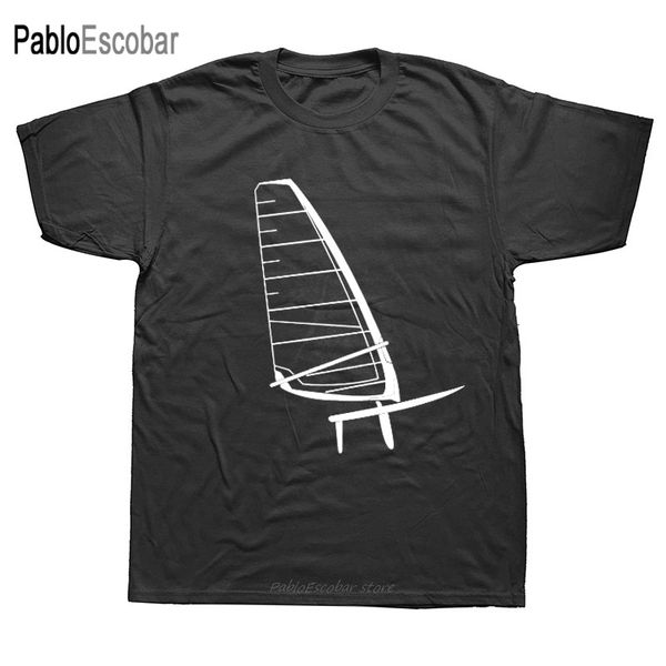 

funny windsurfing heartbeat t shirts men summer cotton harajuku short sleeve o neck streetwear black t-shirt