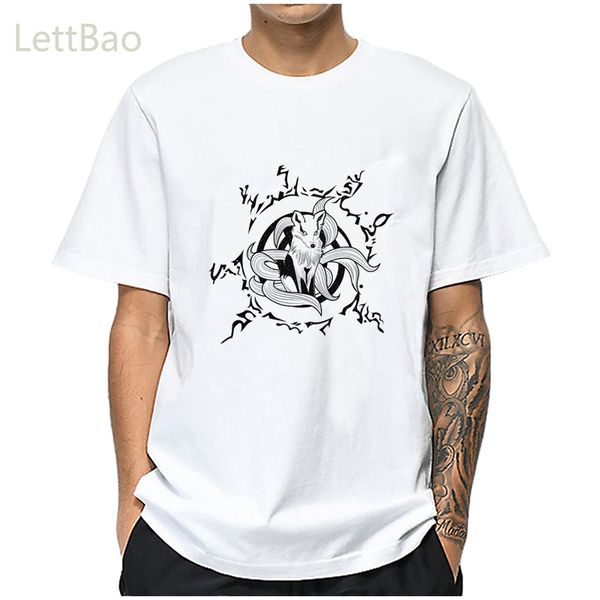 

anime logo naruto harajuku summe men tshirts hip hop funny short sleeved male clothing streetwear trend leisure tees