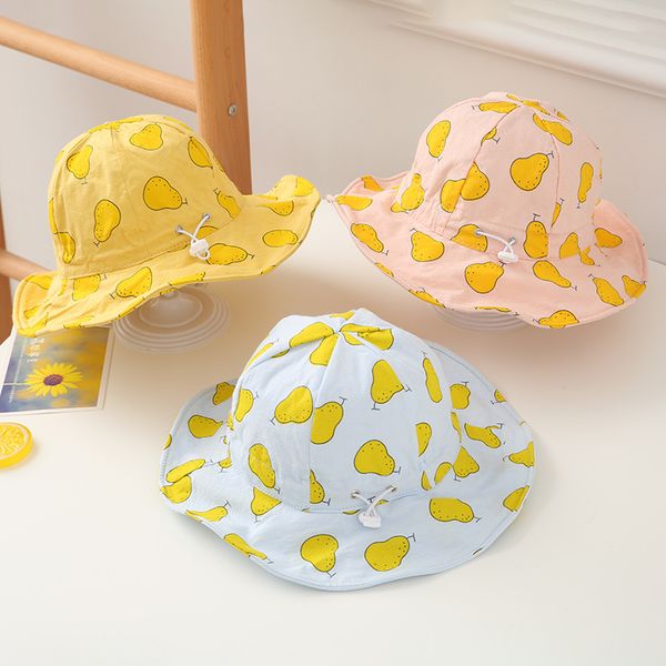 

peach apple pear drawing custom baby hat sleep hat, Blue;gray