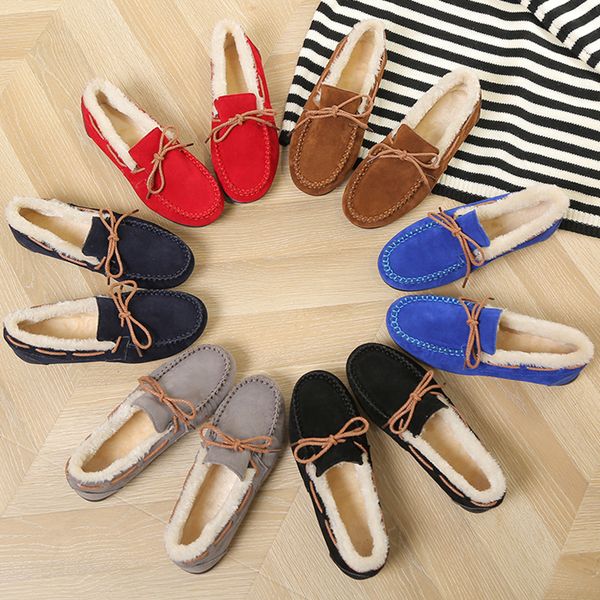 

2020 winter women fur loafers plush slip on shoes woman flats bow loafer faux fur boat shoes warm ladies shoe zapatos mujer 6829, Black