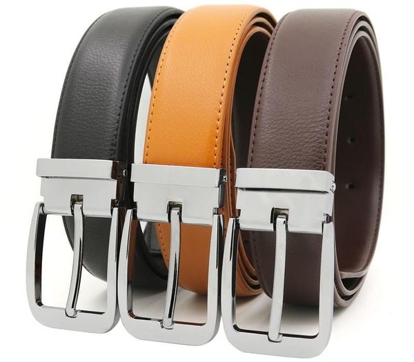 

lannyqveen new mens' pin buckle belt genuine leather wholesale belts for women couples ing, Black;brown