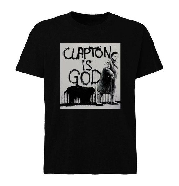 

new eric clapton is god poster size t-shirt s m l xl 2xl xxxl mens 100% cotton short sleeve print t shirt tee plus size