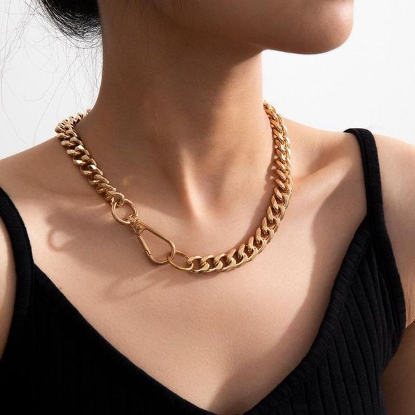 

новый ретро хип-хоп большой привязать ожерелье женщины панк майами кубинский rap браслет шарм металл necklacee ювелирная мода женский подарк, Golden;silver