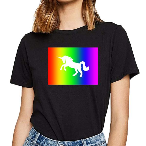 

t shirt women rainbow unicorn harajuku short female tshirt