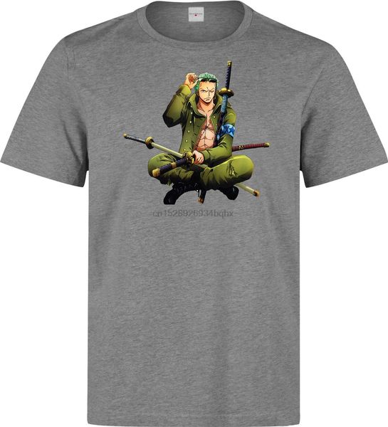 

roronoa зоро one piece произведение аниме манга мужская серая футболка (2