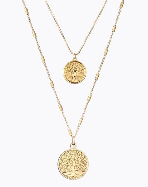 

carlidana tree of life italian lucky tree necklace european and american simple round necklace female clavicle chain, Silver