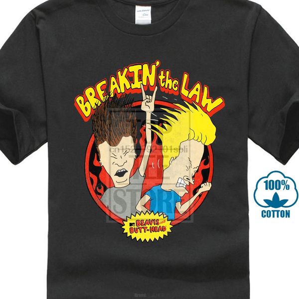 

rare beavis and butthead t shirt gray vintage breakin the law 8 cartoon t shirt men new fashion tshirt loose 016747