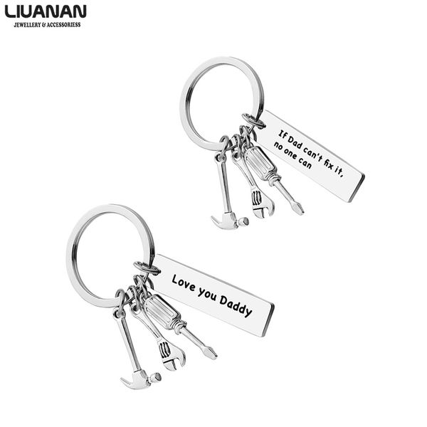 

dad keychain for keys jewelry fathers day gift idea for daddy father engrave 2 quote key rings men, Silver
