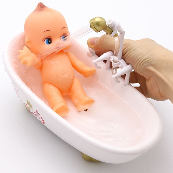 

kids electronic doll bath set with real working bathtub pretend play bath toy