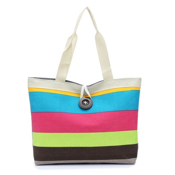 

female 2020 fashion women canvas shopping bags famous brands colored stripes women tote bag ladies pochette sac femme #yy