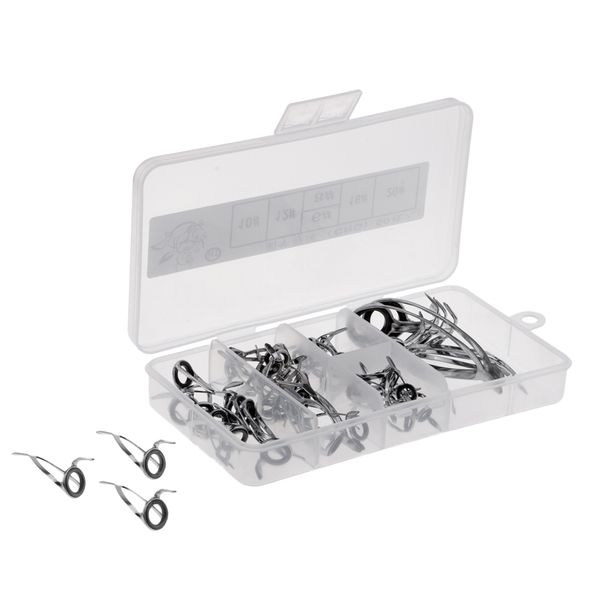 

50pcs stainless steel fishing rod guides rod repair kit diy tips rings