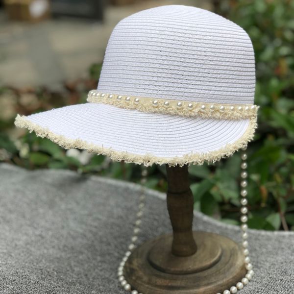 

wide brim hats summer autumn sun for women elegant white straw hat with olivet, Blue;gray