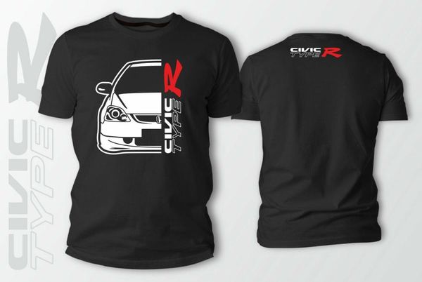 

double side hon civic type r ep3 car auto black t-shirt 2019 new arrival men's fashion funny tees men short 3d print t shirt