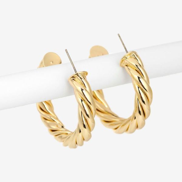 

40mm thread hoop earrings gold color brass round circle statement earrings for women unique metal jewelry, Golden;silver
