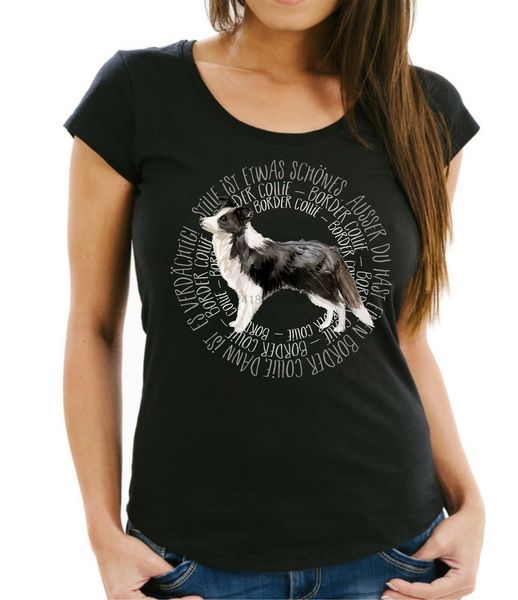 

женщины футболка круг border collie акварель siviwonder