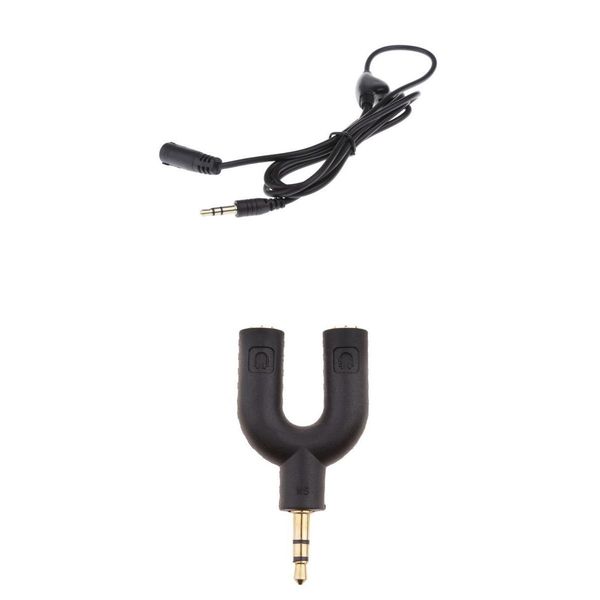 

3,5 m / f аудио кабель-удлинитель с регулятором громкости + 3,5 double jack y audio splitter адаптер