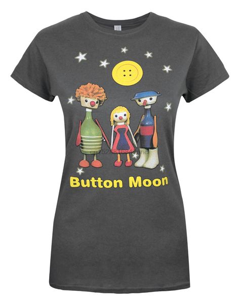

button moon mr spoon friends womens t-shirt by worn cartoon t shirt men new fashion tshirt funny