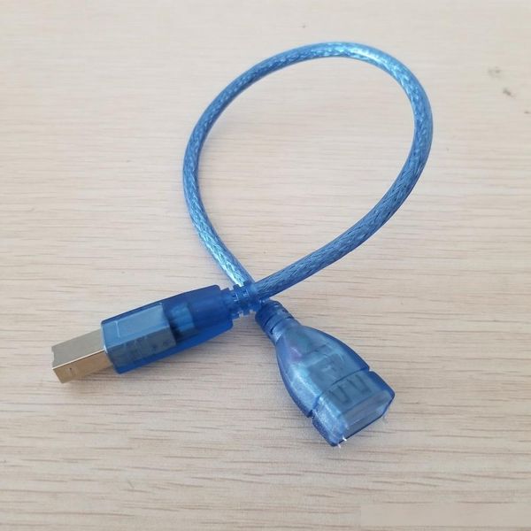 

usb type b male to type a female adapter data extension cable print port to usb wire blue 30cm