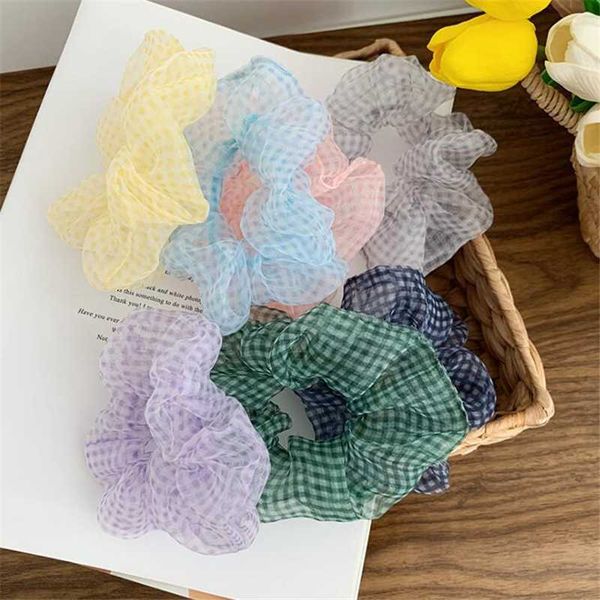 

new plaid yarn bezel elastic hair bands elegant ponytail women girls korean style scrunchies hair accessories headband for women
