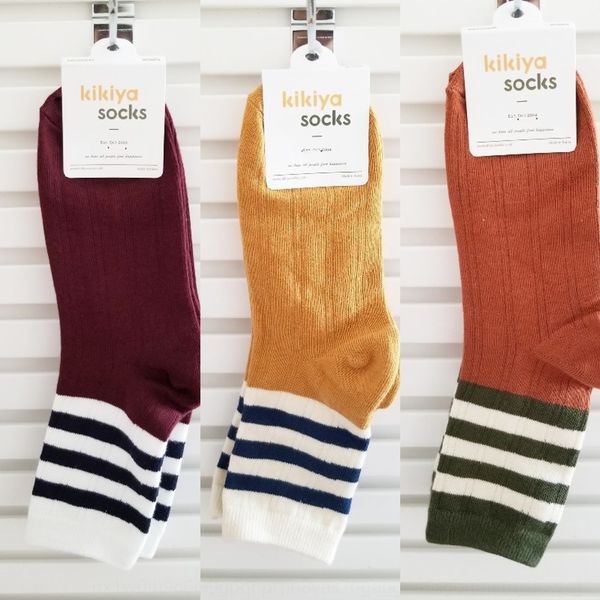

korean east gate striped stockings stockings stockingscotton stockings children kiki korean style striped color matching mid-calf socks cott, Black