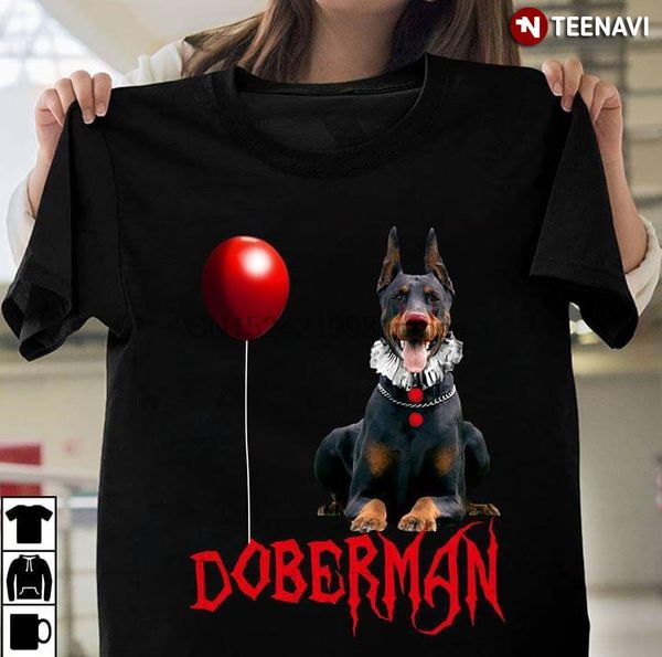 

мужчины футболка доберман pennywise it стивен кинг женщины тенниски