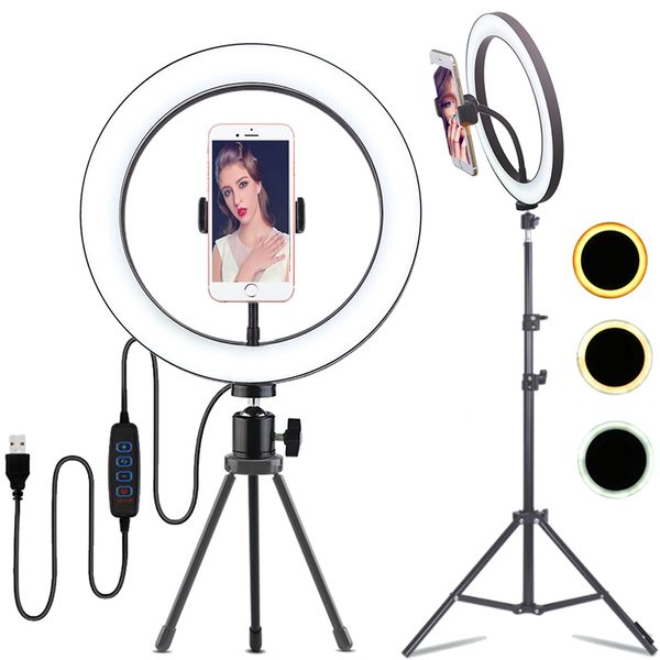

flash heads orsda led ring light 10 inch pography dimming ringlight youtube 3500-5500k usb plug selfie mobile phone bracket