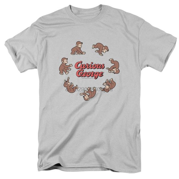 

curious george poses rolling fun der licensed t-shirt all sizes cartoon t shirt men new fashion tshirt
