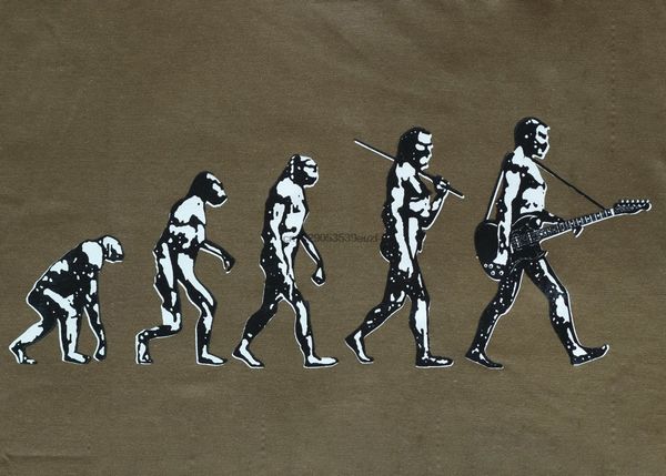 

печать тройники с коротким рукавом o-образным вырезом гитара эволюция графический новизна rock punk life бэнкси music man t-shirt xl мужчины