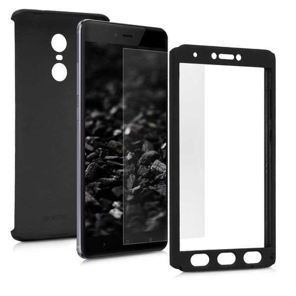 

full cover 360 degree matte pc phone case for redmi series note 4 shockproof protective full body case with tempered glass screen protector