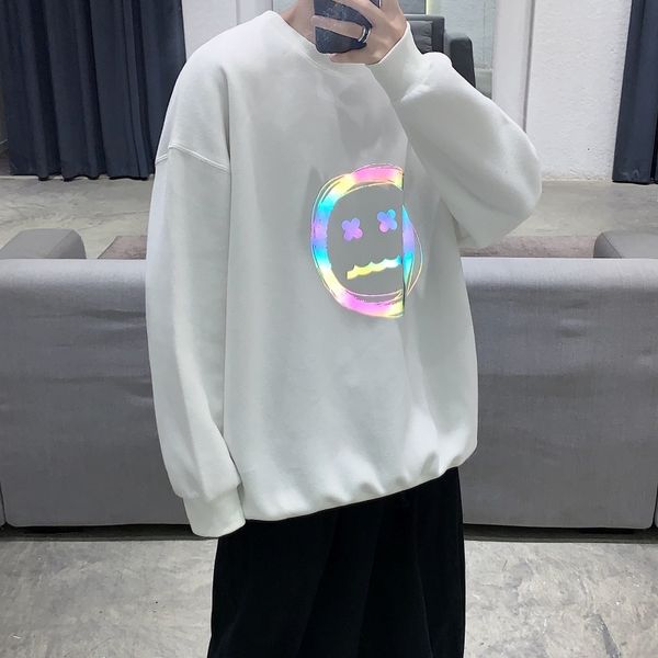 

отпечатано с длинными рукавами, круглый вырез балахон для мужчин с большой головой пальто, Black