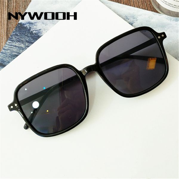 

sunglasses nywooh vintage square women retro brand designer oversized sun glasses clear candy color lens big frame eyewear uv400, White;black