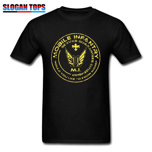 

starship trooper t-shirt men mobile infantry patch t shirt brand cotton tshirt vintage retro movie tee letter