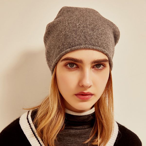 

beanie/skull caps wampaca 100% cashmere hat gray brown camel black, Blue;gray