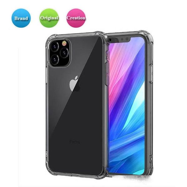 

for iphone 11 pro max xr note 10 pro transparent shockproof acrylic hybrid armor bumper soft tpu frame pc hard back case cover