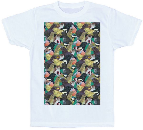 

британский сад птицы pattern tops tee футболка работа высокого качества топы футболки