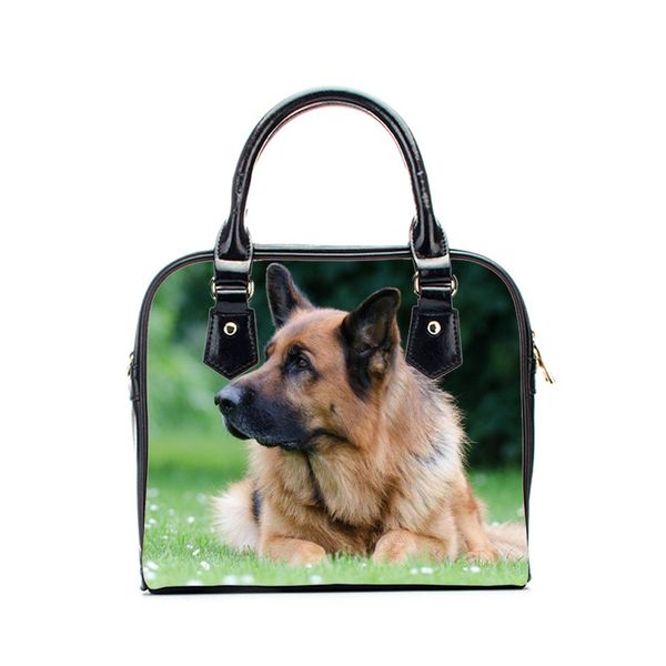 

новый customized немецкая овчарка женщина сумки дамы pu плеча сумки симпатичные собаки оптовой bolsos де mujer dropshipping