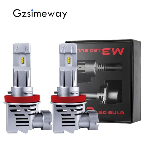 

2 pcs mini h7 led h11 h8 h9 3 4 car headlamp with zes chip 55w 12000lm 6500k 9012 hir2 h4 led hi/lo beam bulbs car light 12v