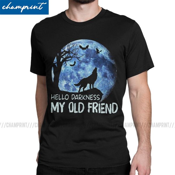

hello darkness my old friend t shirts men cotton novelty t-shirts crewneck tee shirt short sleeve clothing unique