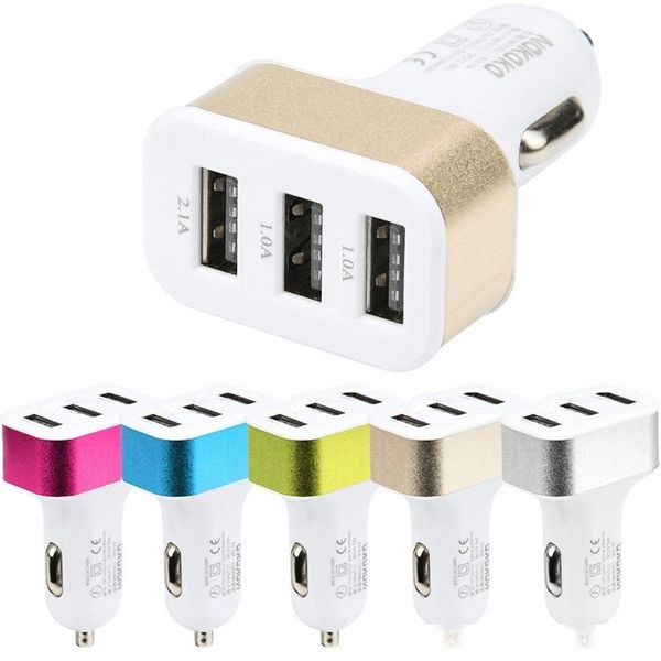 

nokoko 5v 4.1a 3 usb ports alloy car charger auto power adapter for samsung s8 s10 note 8 10 htc pc gps