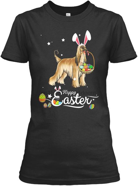 

мужчины футболка афганская борзая собака с банни hat easter c women t-shirt