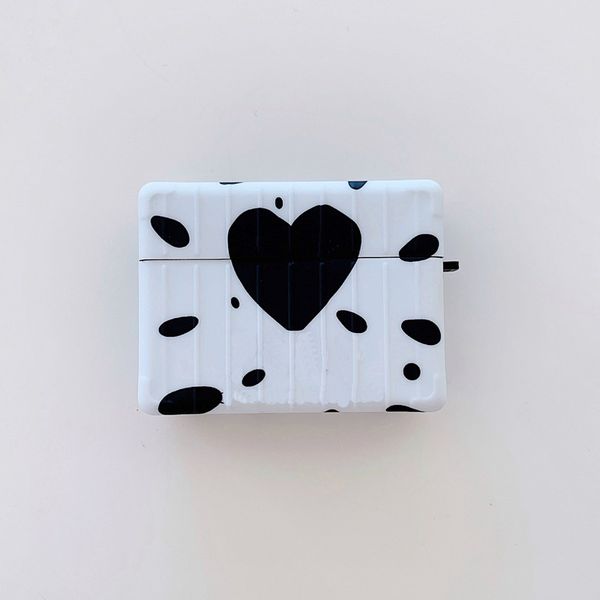 

fashion airpods pro case with heart print bluetooth wireless earphone package for airpods1/2/3 generation protective cover anti-fall case