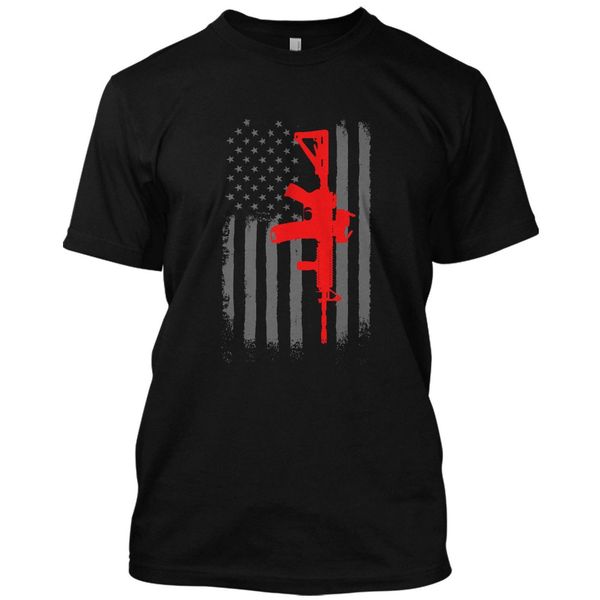 

new fashion brand clothing male ar 15 american flag military army t shirt graphic assault rifles tee men t shirt