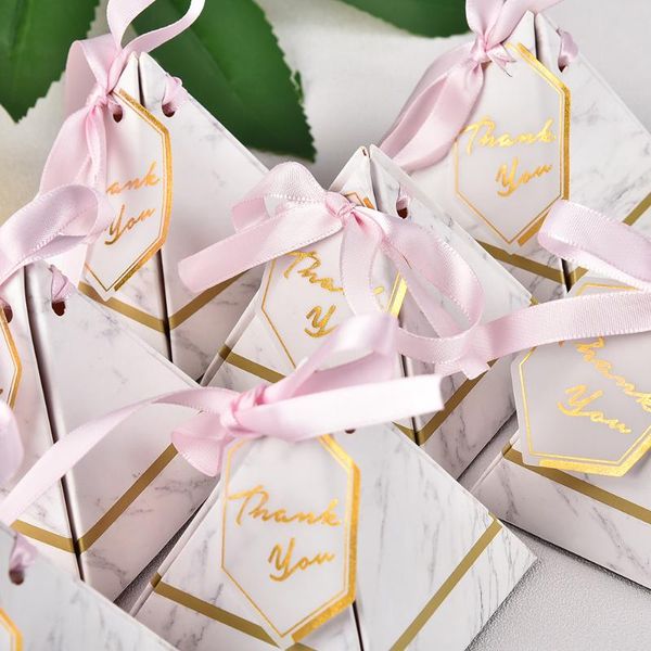 

new triangular pyramid marble candy box wedding favors and gifts boxes chocolate box bomboniera giveaways boxes party supplies