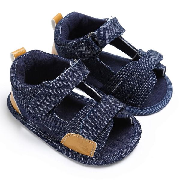 

first walkers baby jean summer casual patch hook cloth beach infant kids boy soft sole crib toddler simple shoes