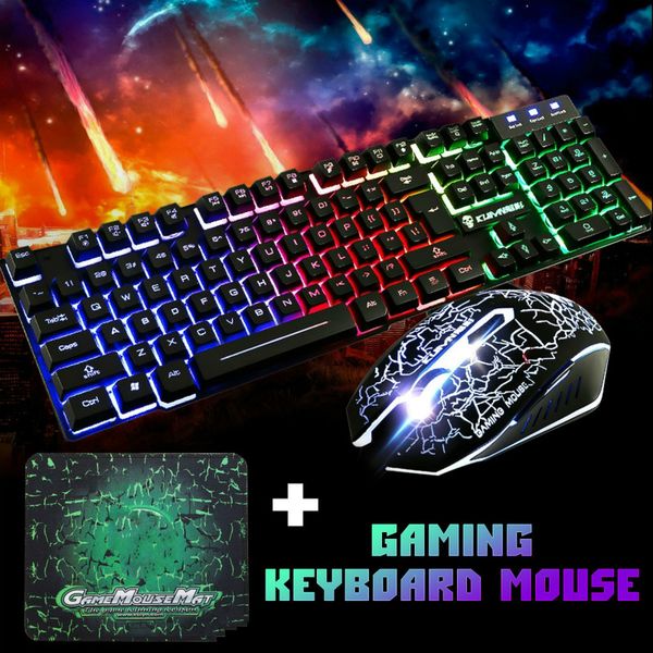 

t6 purple/blue/red led breathing backlight pro gaming keyboard mouse combos usb wired full key professional mouse keyboard